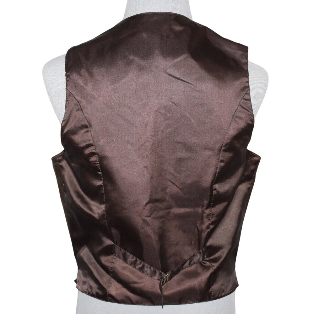 WILSONS Leather Vest Medium Brown The Leather Experts 2 Pocket Biker Motorcycle - Picture 2 of 12